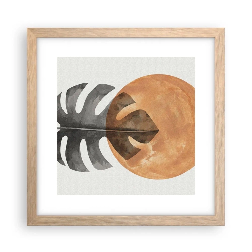 Póster en marco roble claro - Siempre el sol - 30x30 cm