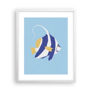 Póster en marco blanco - Miss aguas tropicales - 40x50 cm