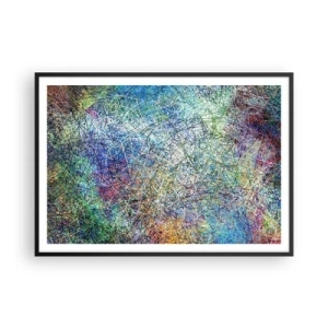 Póster en marco negro - Composición abstracta con líneas y texturas multicolores. - 100x70cm - No es tan fácil - Decoración de pared moderna para salón y dormitorio ARTTOR