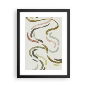 Póster en marco negro - La alegre danza de la abstracción - 30x40 cm