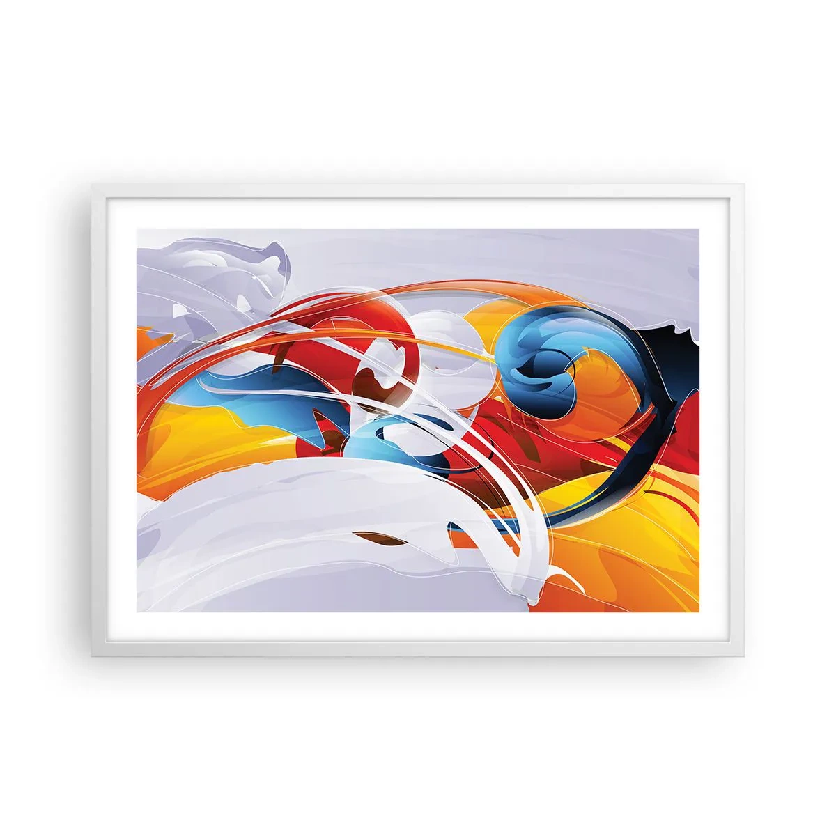 Póster en marco blanco - Danza de los elementos - 70x50 cm