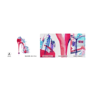 Muestra de fotomural Premium Canvas - Elegancia metropolitana - Abstracción, Arquitectura, Zapatos de mujer - 100x30 cm