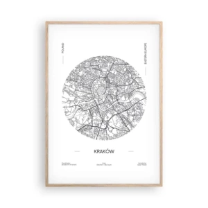Póster en marco roble claro - Anatomía de Cracovia - 70x100 cm