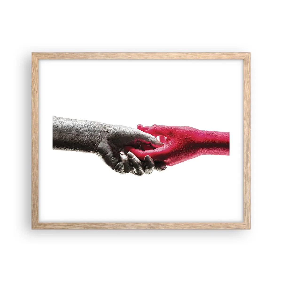 Póster en marco roble claro - Juntos, aunque diferentes - 50x40 cm