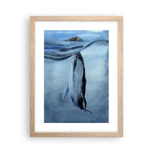 Póster en marco roble claro - Dos mundos del norte - 30x40 cm