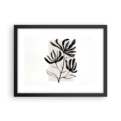 Póster en marco negro - Esbozo para un herbario - 40x30 cm