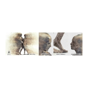 Muestra de fotomural Premium Canvas - Del polvo resurgieron para amar - Abstracción, Mujer y hombre, Amar - 100x30 cm