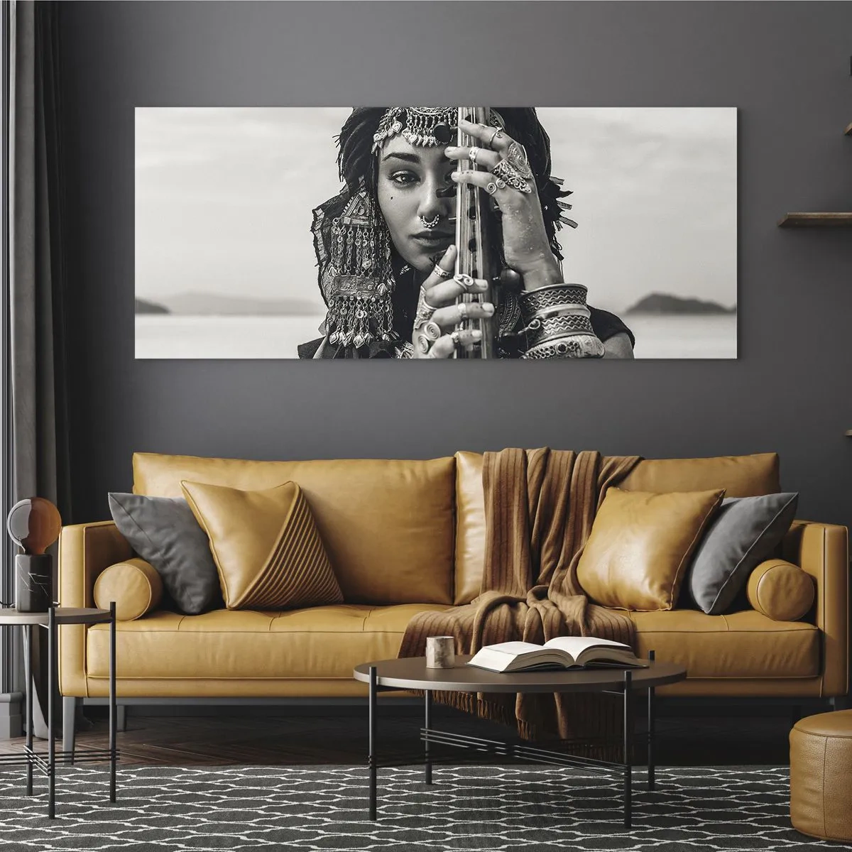 Cuadro sobre vidrio - Impresiones sobre Vidrio - La música propia de Oriente - 100x40 cm