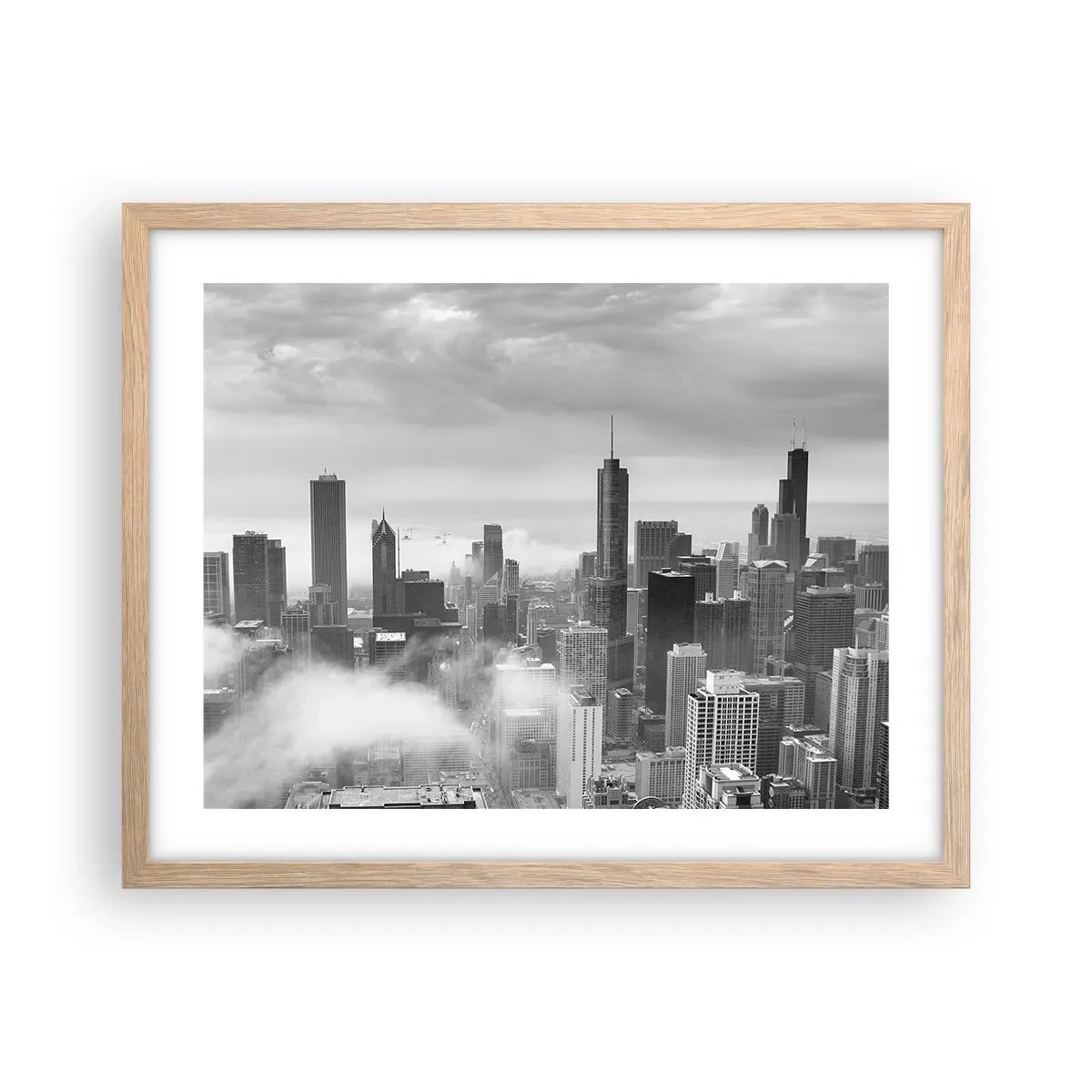 Póster en marco roble claro - Paisaje americano - 50x40 cm