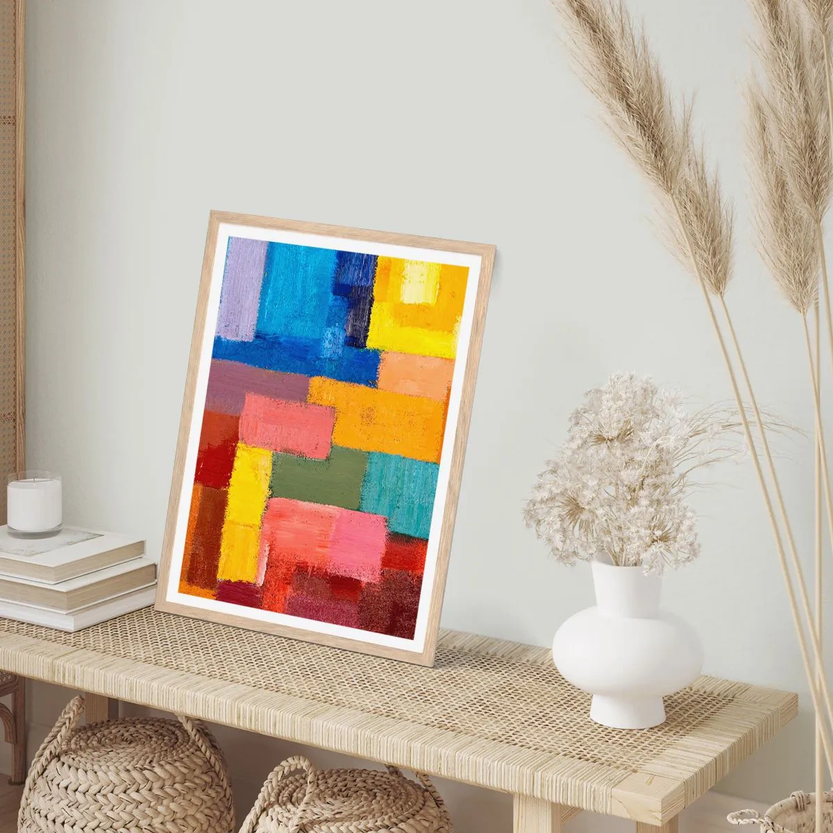 Póster en marco roble claro - Cada una diferente, todas coloridas - 61x91 cm