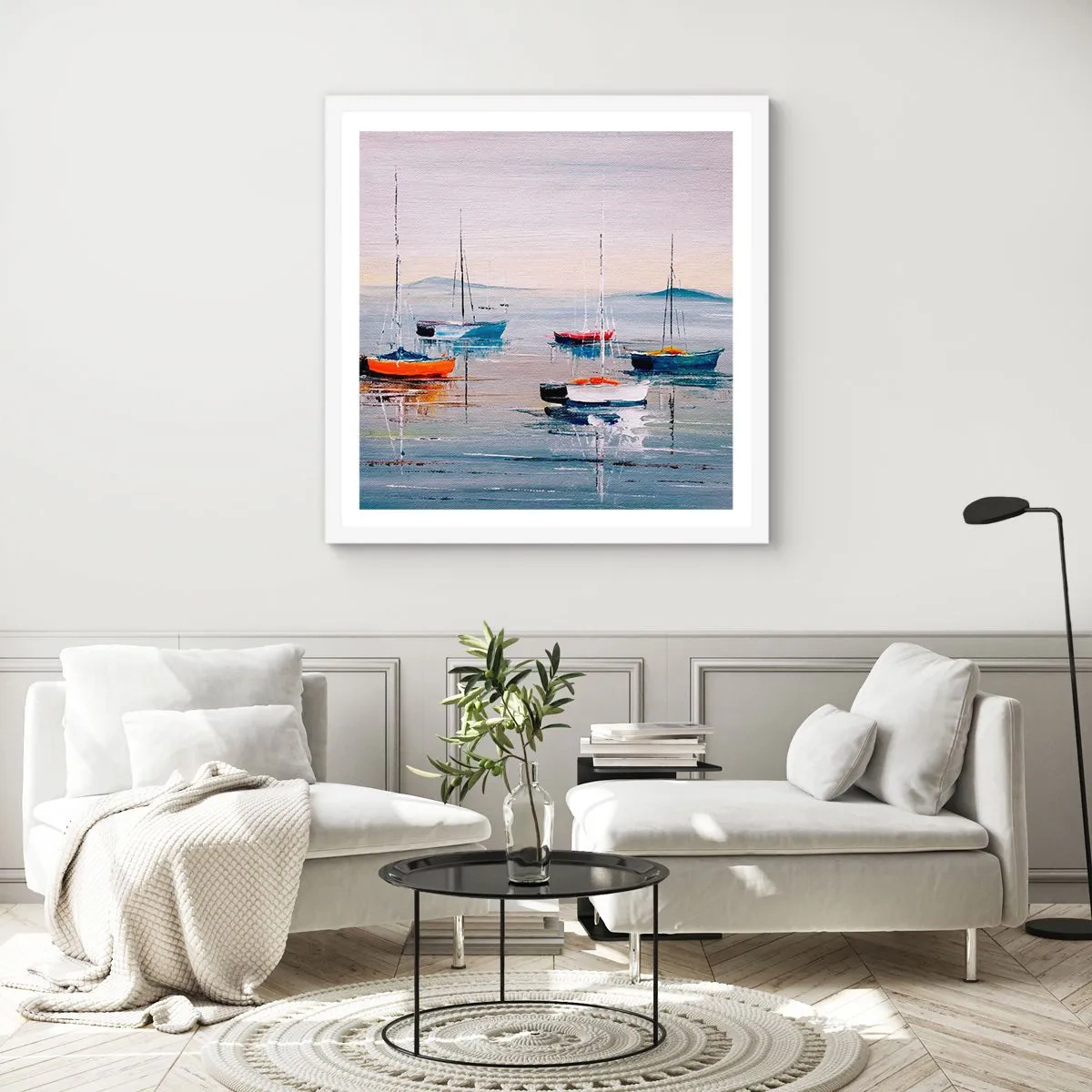 Póster en marco blanco - Un más que merecido descanso - 60x60 cm