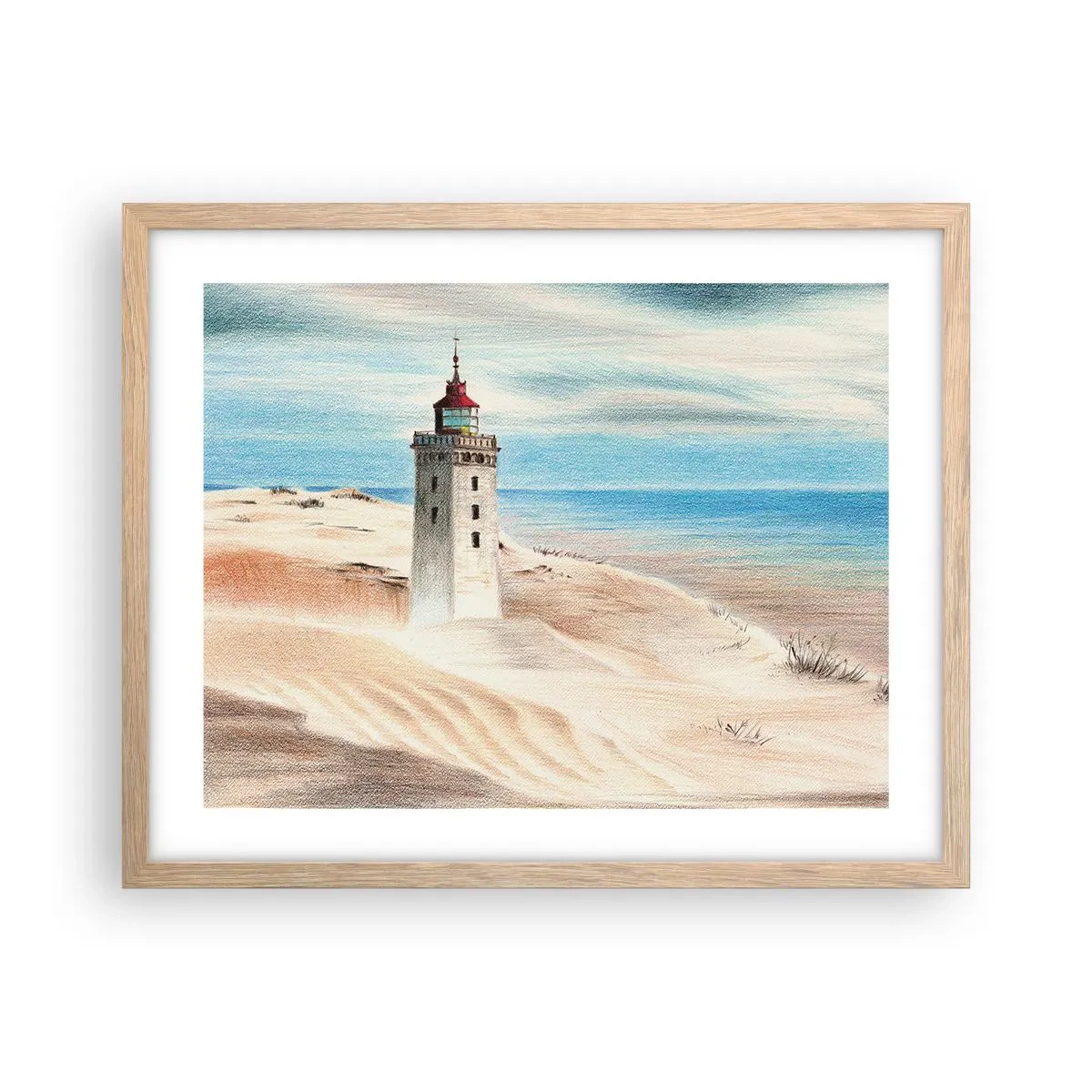 Póster en marco roble claro - Siempre mirando al mar - 50x40 cm