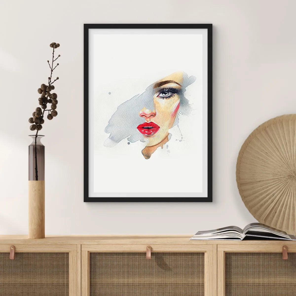 Póster en marco negro - Reflejo en una gota de agua - 61x91 cm