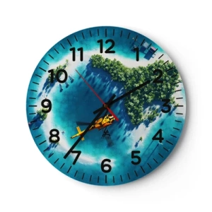Reloj de pared - Reloj de vidrio - Cómprate una isla - 30x30 cm