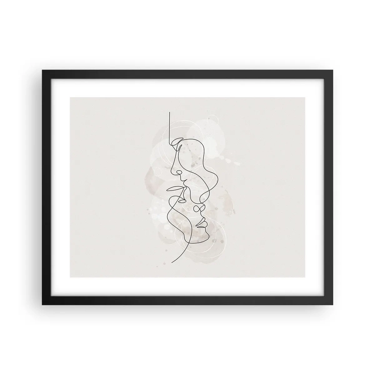 Póster en marco negro - En un abrazo - 50x40 cm