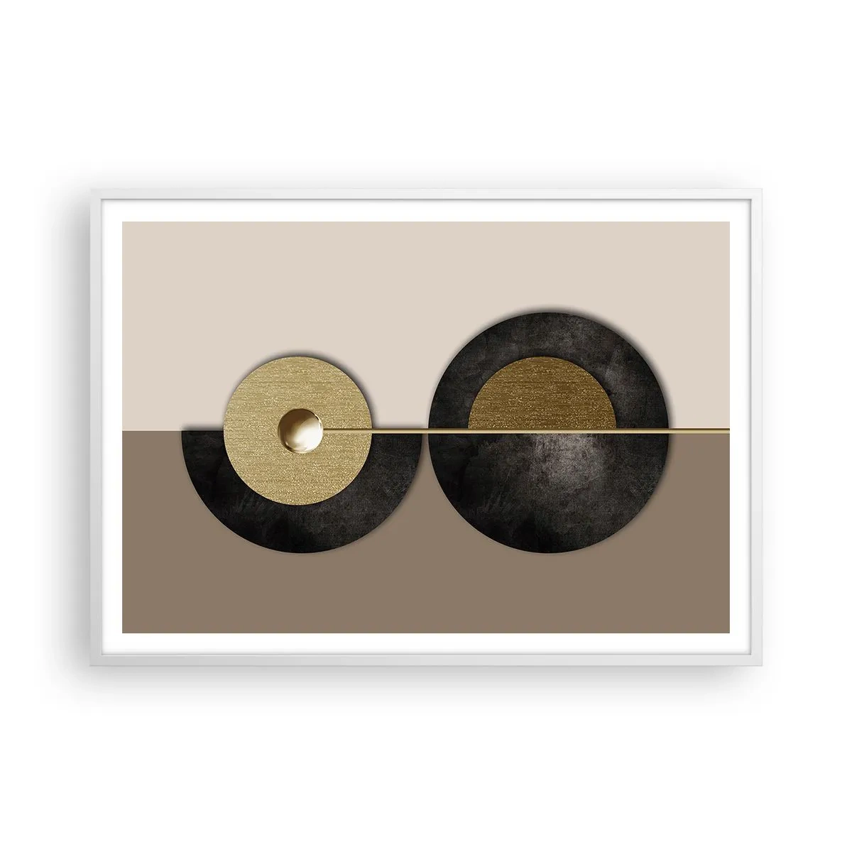 Póster en marco blanco - Variaciones en torno a un círculo - 100x70 cm