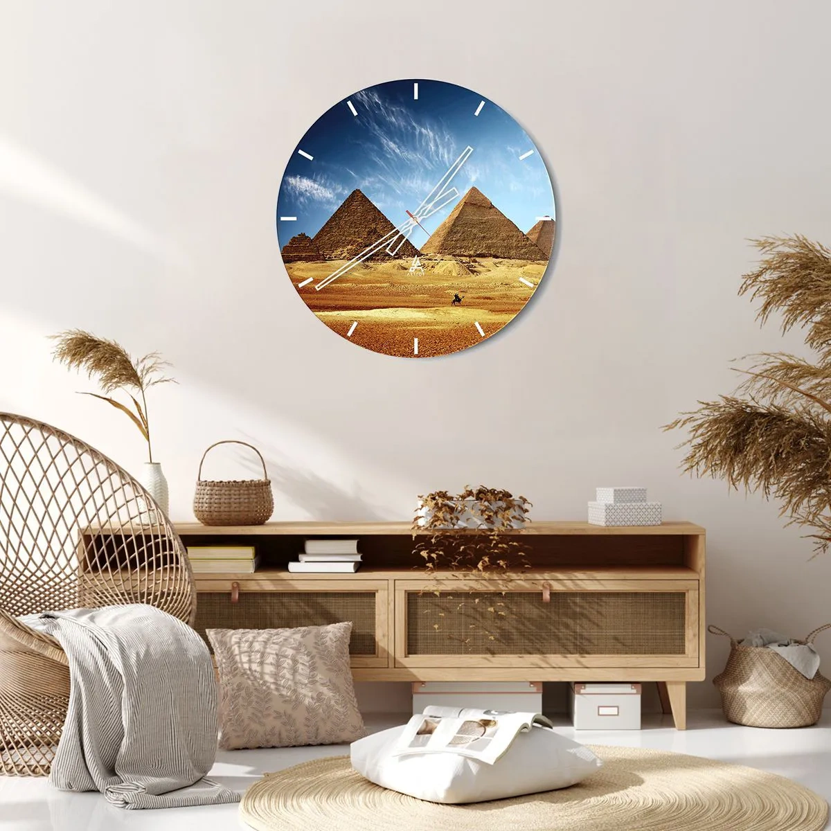 Reloj de pared - Reloj de vidrio - 40 siglos te observan - 40x40 cm