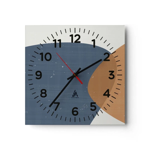 Reloj de pared - Reloj de vidrio - Óvalos e influencias - 40x40 cm