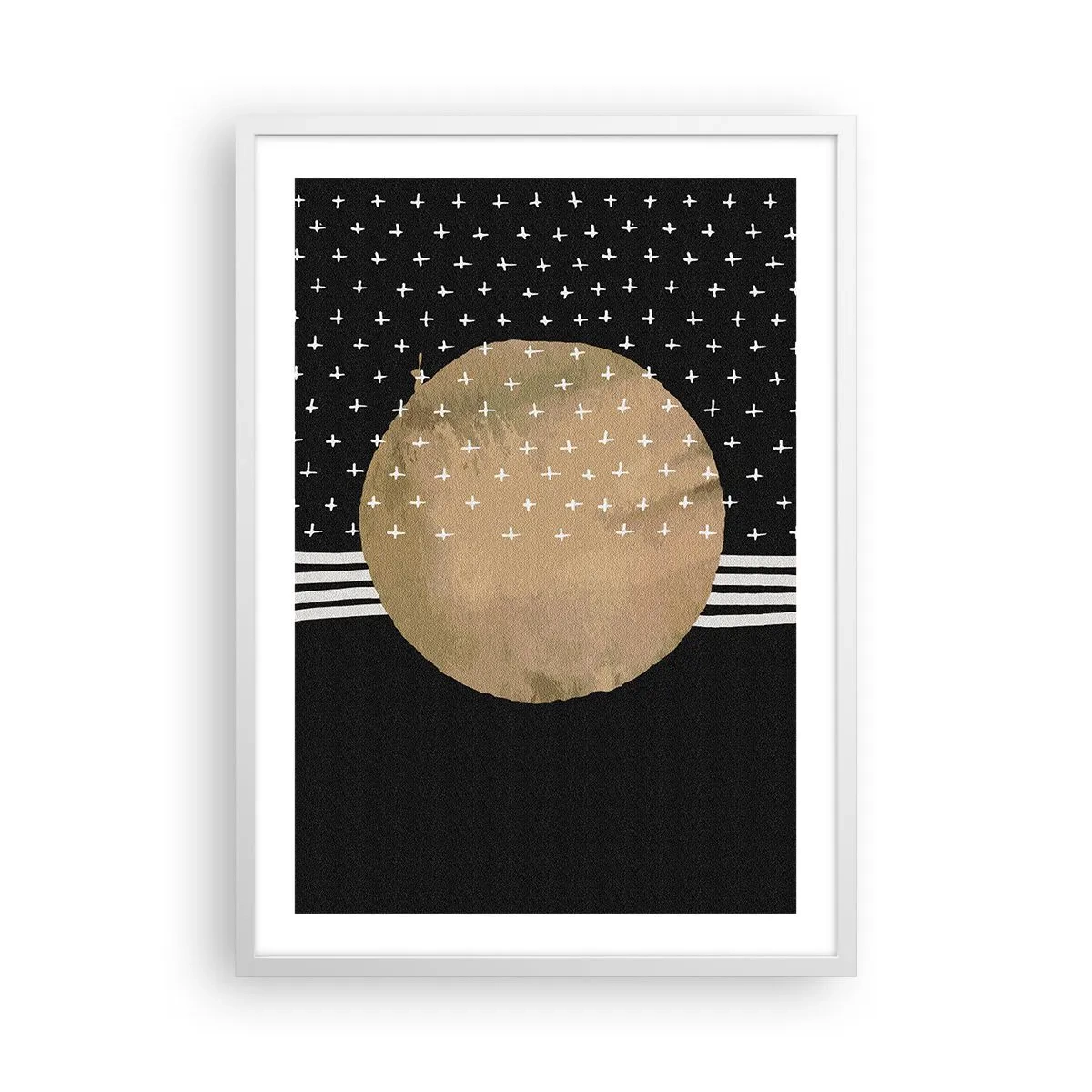 Póster en marco blanco - Composición: bandera de la galaxia - 50x70 cm