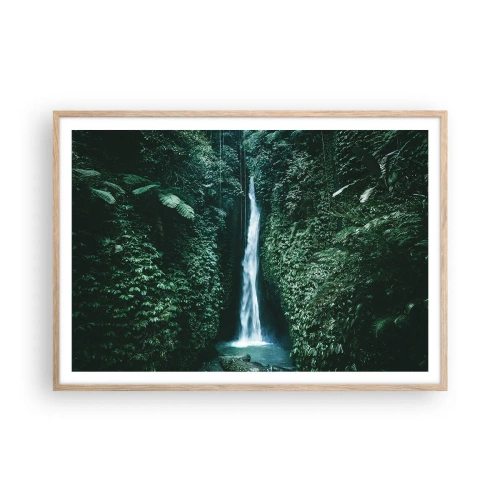 Póster en marco roble claro - Balneario tropical - 100x70 cm