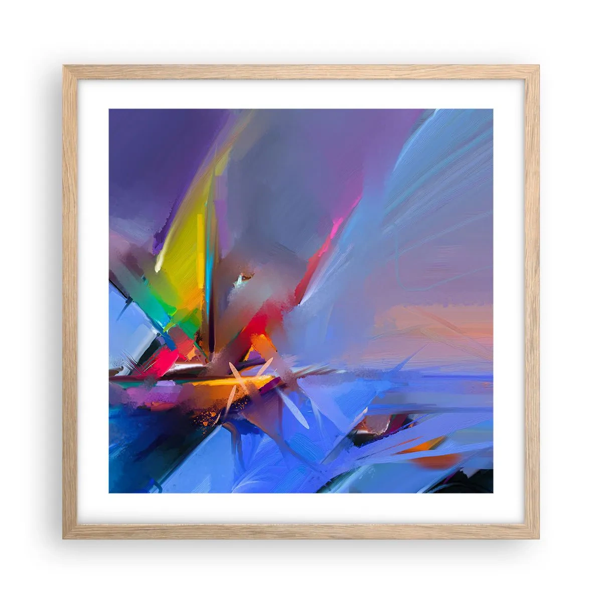 Póster en marco roble claro - Como un pájaro - 50x50 cm