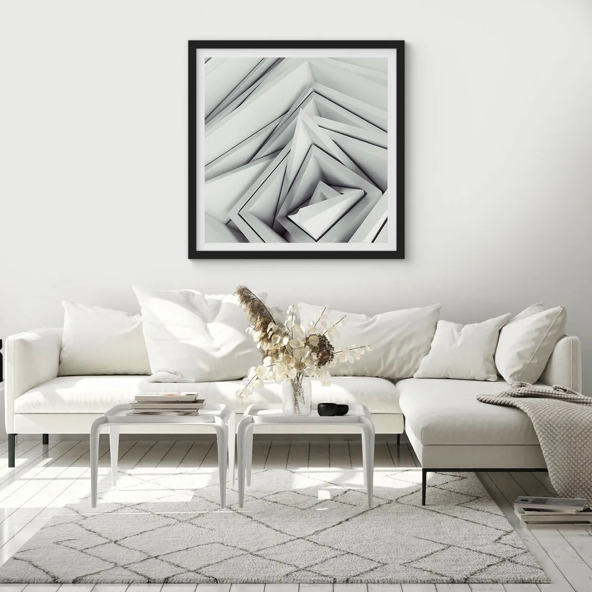 Póster en marco negro - Ángulos afilados - 30x30 cm
