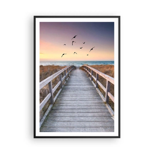 Póster en marco negro - Camino a lo desconocido - 70x100 cm