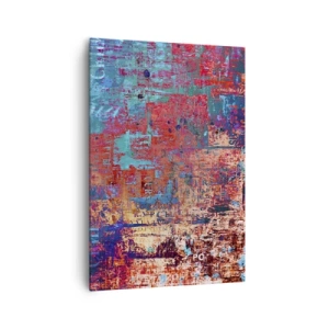 Cuadro sobre lienzo - Impresión de Imagen - Una composición abstracta con una mezcla de colores intensos. - 70x100cm - Memoria y olvido - Decoración de pared moderna para salón y dormitorio ARTTOR