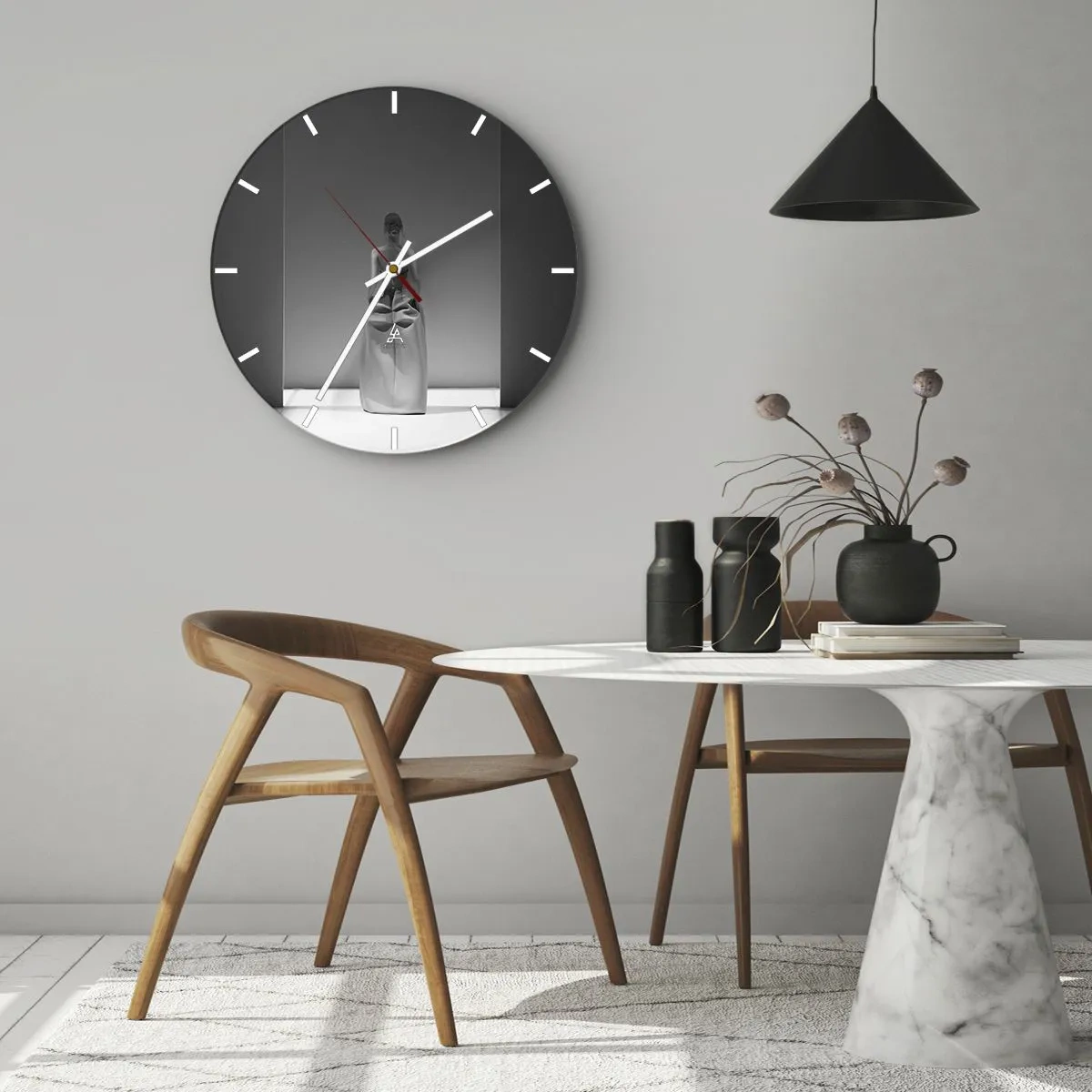 Reloj de pared - Reloj de vidrio - Sencillez refinada - 30x30 cm