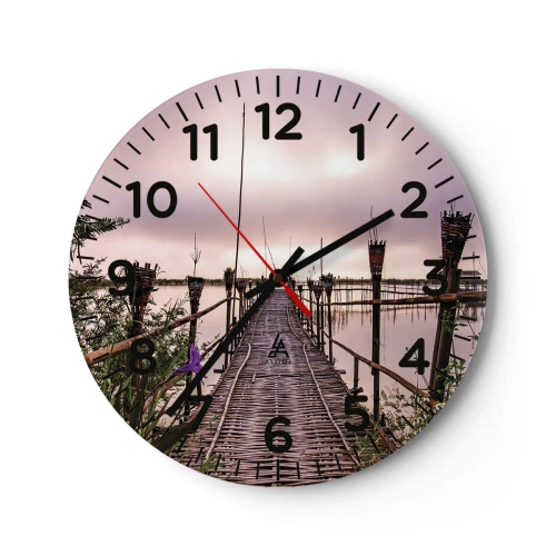 Reloj de pared - Reloj de vidrio - La tranquilidad de Asia - 40x40 cm