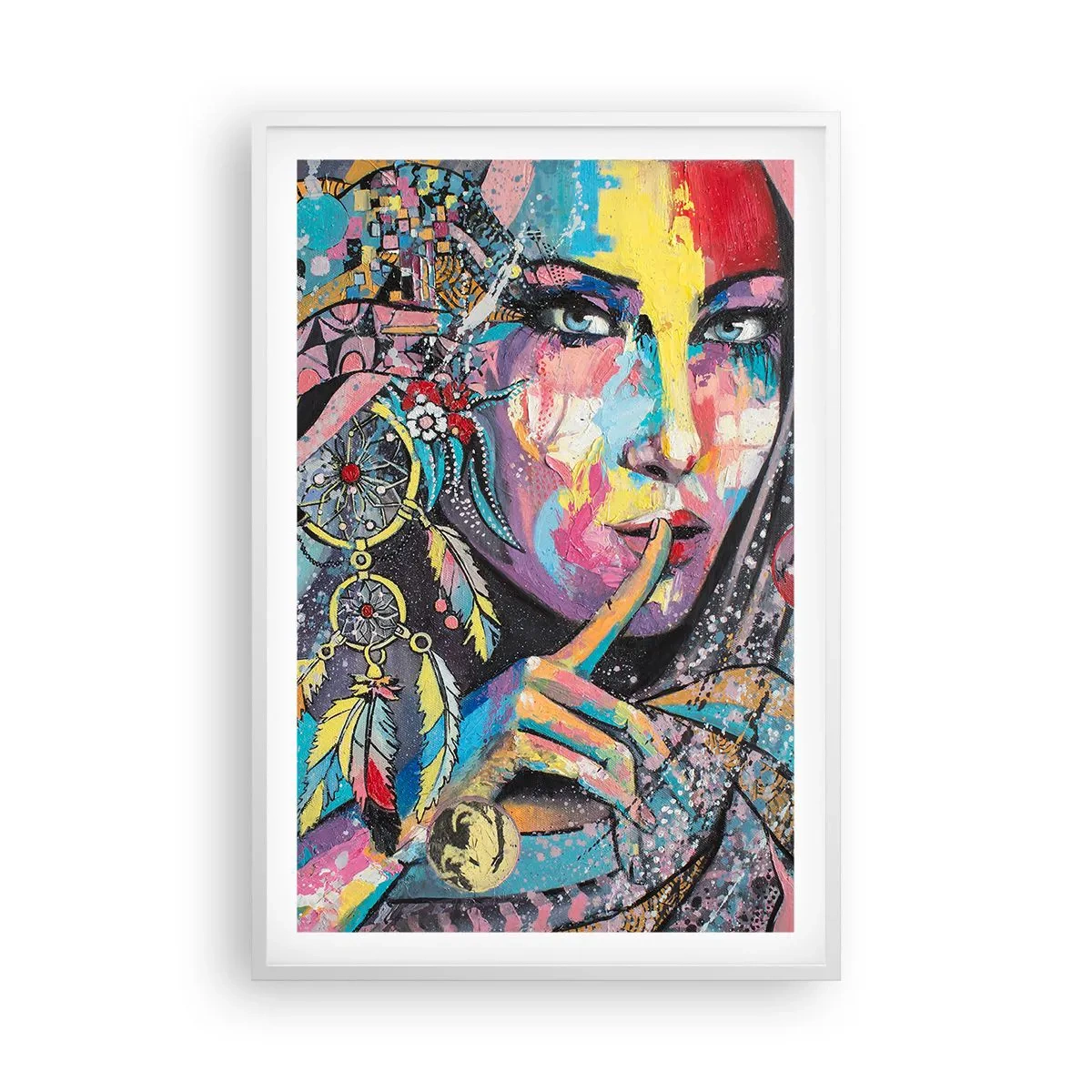 Póster en marco blanco - Silencio hasta que entiendas - 61x91 cm