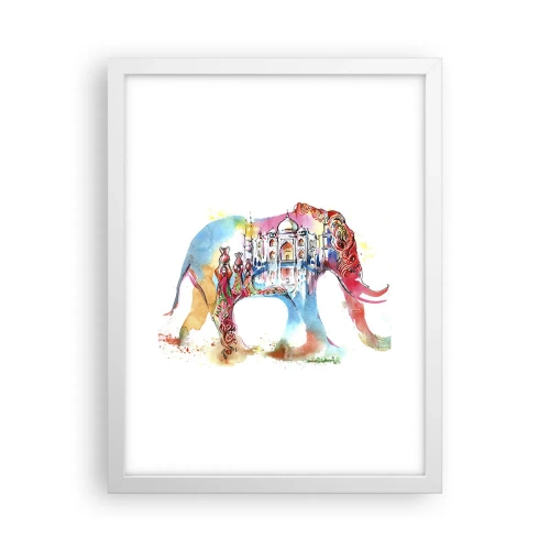 Póster en marco blanco - India: el aura del amor - 30x40 cm