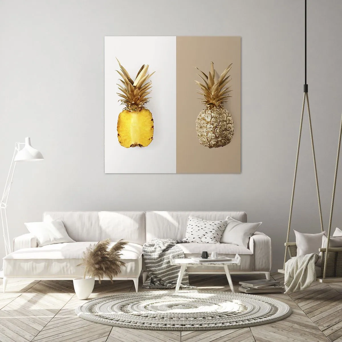 Cuadro sobre lienzo - Impresión de Imagen - Piña y media - 30x30 cm