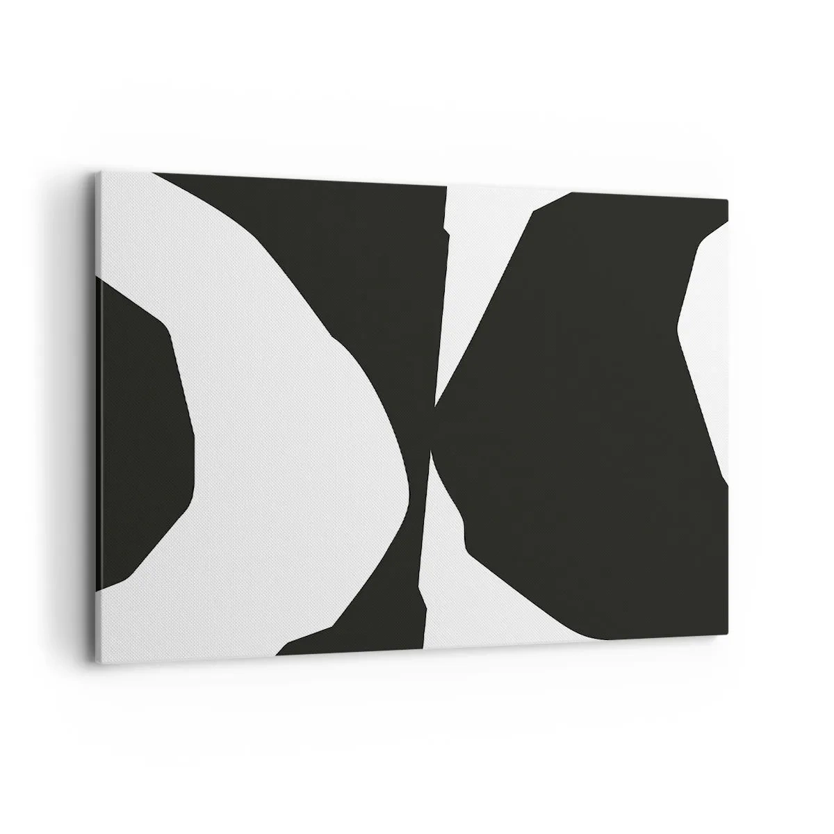 Cuadro sobre lienzo - Impresión de Imagen - Patrón de contraste abstracto en blanco y negro - 100x70cm - Positivo-negativo - Decoración de pared moderna para salón y dormitorio ARTTOR