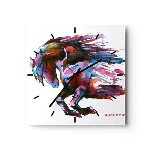 Reloj de pared - Reloj de vidrio - En éxtasis - 40x40 cm