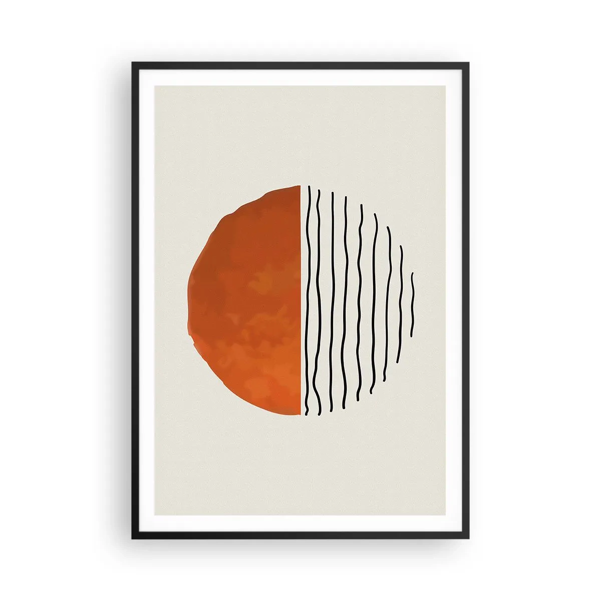 Póster en marco negro - En un ambiente japonés - 70x100 cm