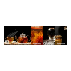 Muestra de fotomural autoadhesivo Deluxe Sticker - Magia y el arte del té - Té, Tetera, Taza para té - 100x30 cm