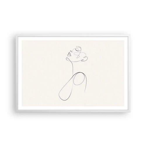 Póster en marco blanco - En el bucle de los sueños - 91x61 cm