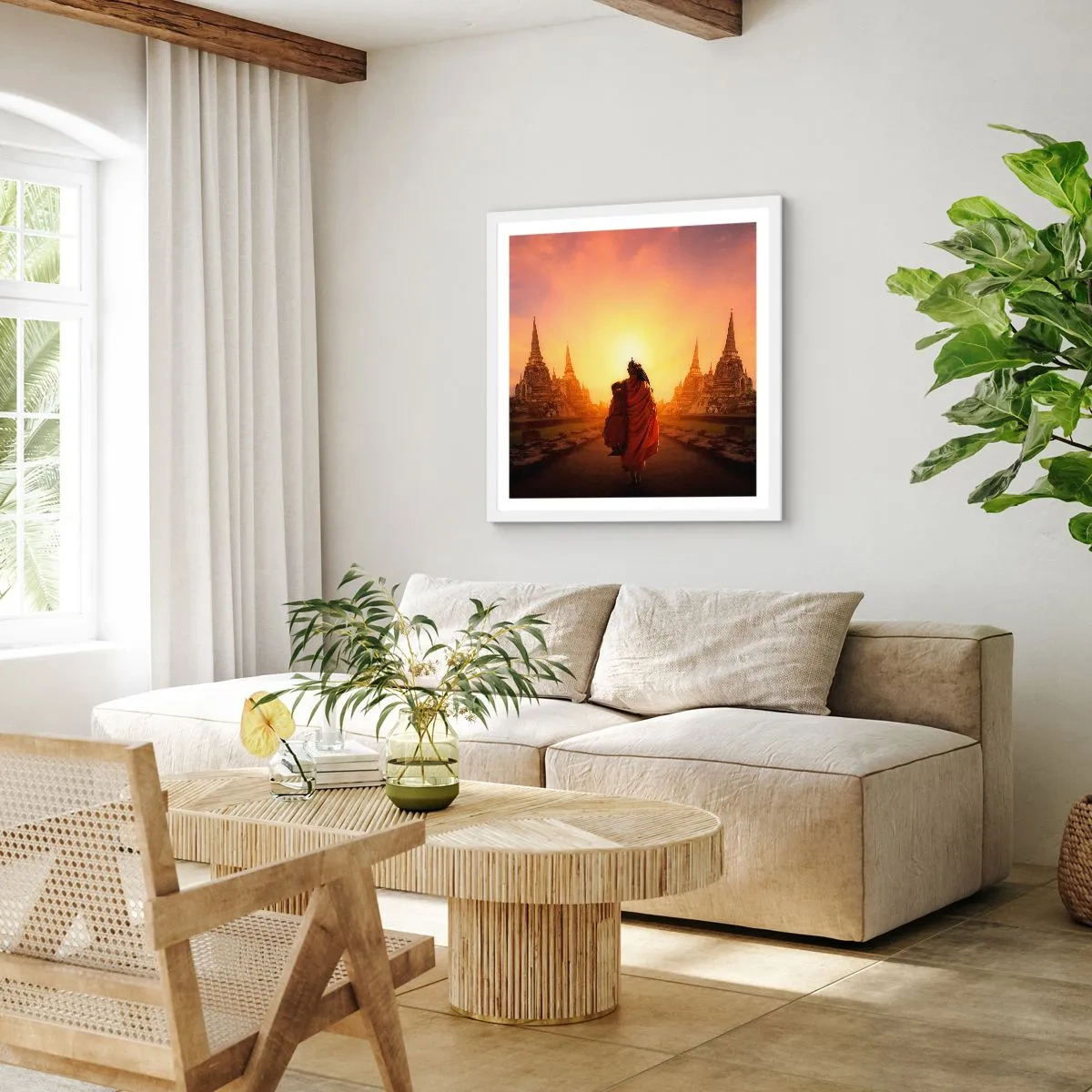 Póster en marco blanco - En paz por la eternidad - 30x30 cm