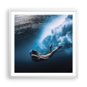 Póster en marco blanco - Una sirena contemporánea - 60x60 cm