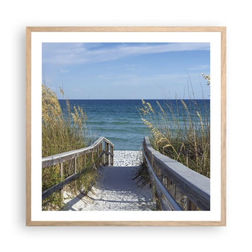 Póster en marco roble claro - En el sol, en el viento - 60x60 cm