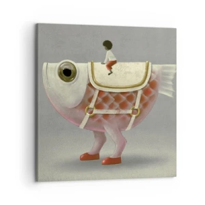 Cuadro sobre lienzo - Impresión de Imagen - Jinete del pescado - 60x60 cm