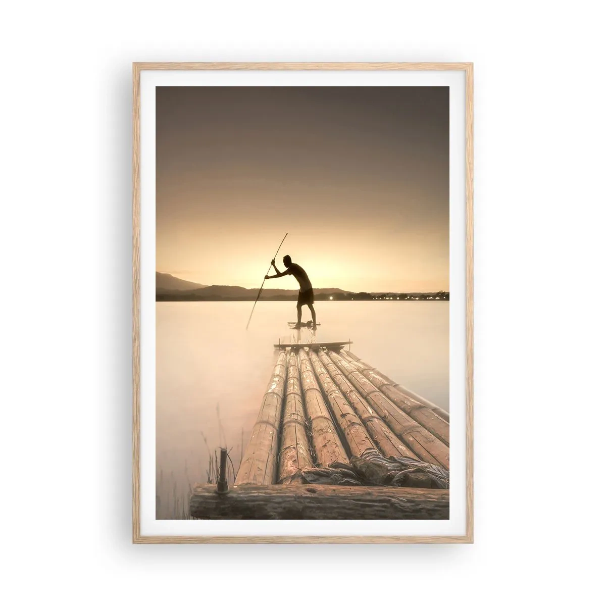 Póster en marco roble claro - Antes del descanso - 70x100 cm