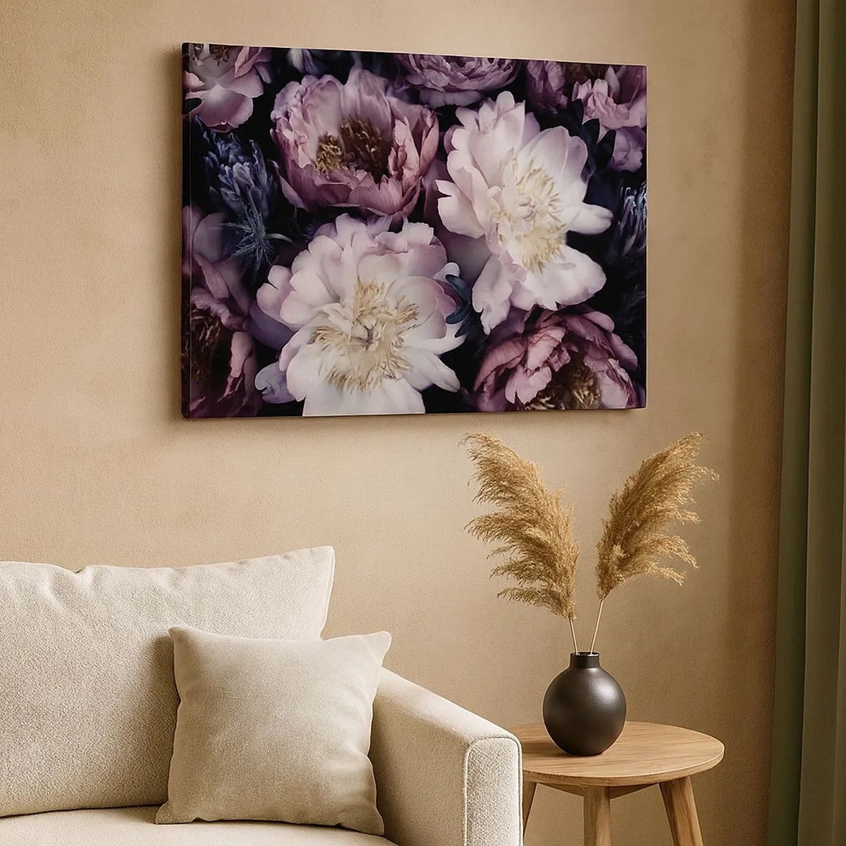 Cuadro sobre lienzo - Impresión de Imagen - Flores en delicados tonos pastel. - 70x50cm - Un ramo a la antigua usanza - Decoración de pared moderna para salón y dormitorio ARTTOR