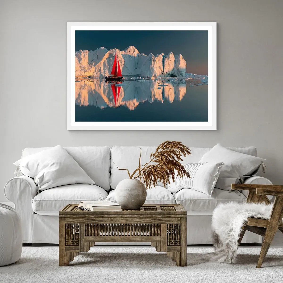 Póster en marco blanco - En el límite del mundo - 100x70 cm