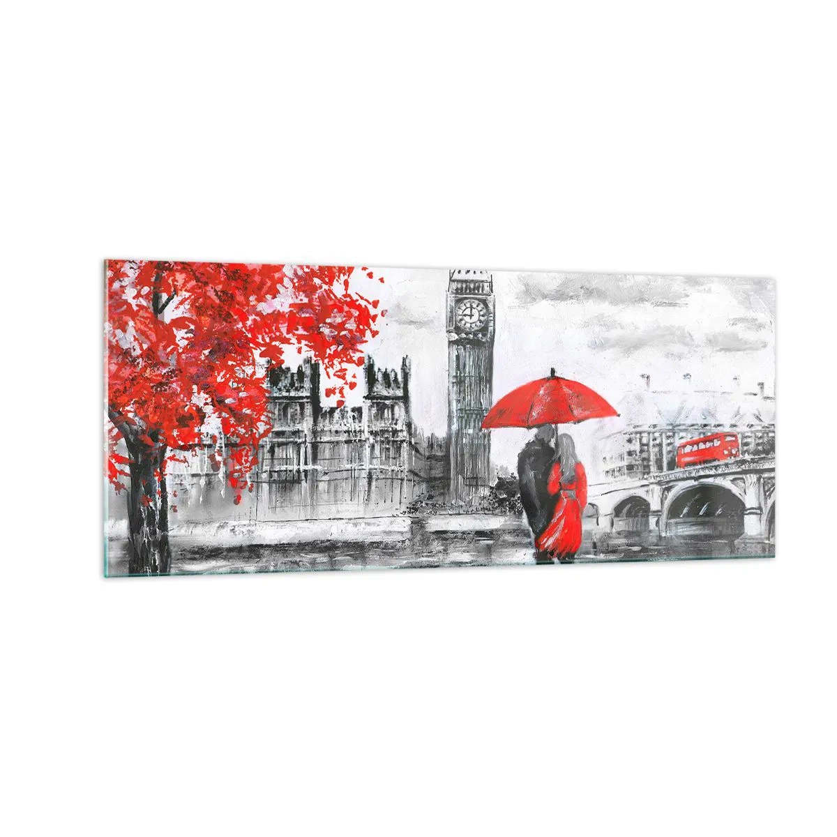 Cuadro sobre vidrio - Impresiones sobre Vidrio - Londres enamora - 100x40 cm