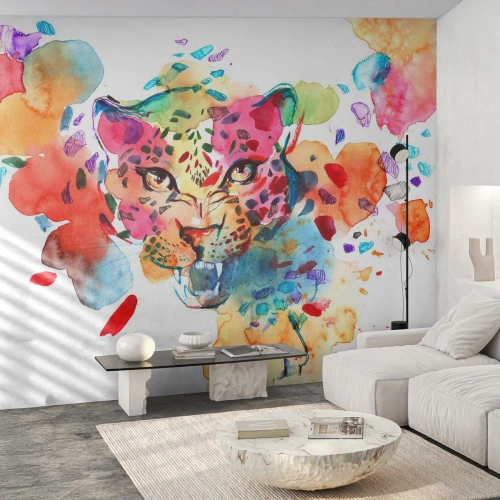 Fotomural Premium Canvas - La bella y la bestia - Pantera, animales, Abstracción - 150x105 cm