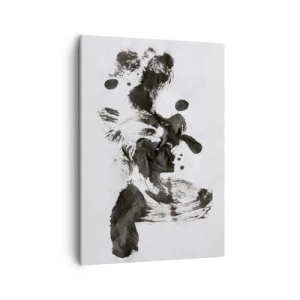 Cuadro sobre lienzo - Impresión de Imagen - Composición abstracta de manchas negras sobre fondo blanco. - 50x70cm - ¿Un método en la locura? - Decoración de pared moderna para salón y dormitorio ARTTOR