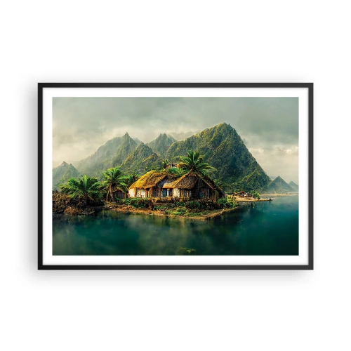 Póster en marco negro - Paraíso tropical - 91x61 cm