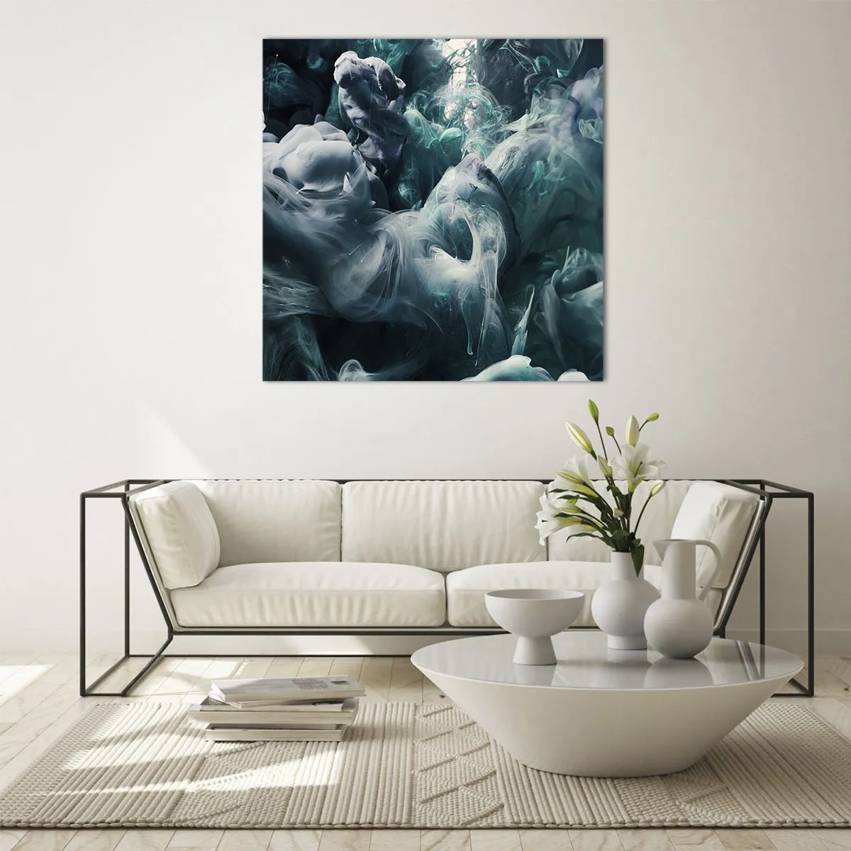 Cuadro sobre vidrio - Impresiones sobre Vidrio - Un movimiento de color - 50x50 cm